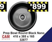 Cam Prep Bowl Round Black Nano 410 x 385 x 165 32877