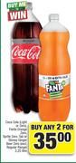 Coca Cola(Light Or Zero), Fanta Orange Xero-For Any 2x2.25 Ltr,