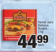 Farmer Joe's Delicious Burgers-2kg Each
