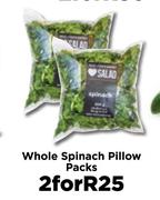 Whole Spinach Pillow Packs-For 2