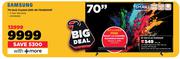 Samsung 70" Crystal UHD 4K-70U8000F Incl. 2.0 Channel Soundbar B400F-On 20GB Data Price Plan Top Up