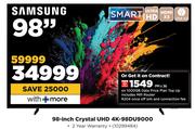 Samsung 98-Inch Crystal UHD 4K-98DU9000-On 1000GB Data Price Plan Top Up