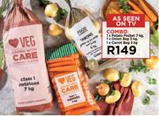 Potato Pocket 7kg, Onion Bag 3Kg, Carrot Bag 3kg Combo-Per Combo