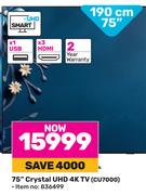 Samsung 75" (190cm) Crystal UHD 4K TV CU7000