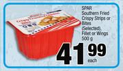 Spar Southern Fried Crispy Strips Or Bites Fillet Or Wings-500g Each