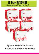 Typek A4 White Paper Ream Box-For 5 x 500 Sheet
