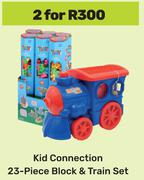Kid Connection 23 Piece Block & Train Set-For 2