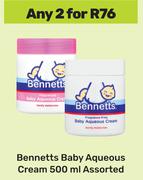 Bennetts Baby Aqueous Cream Assorted-For Any 2 x 500ml