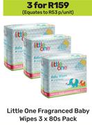 Little One Fragranced Baby Wipes Pack-For 3 x 80s