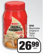 Spar Mayonnaise (Original Or Tangy)-750g Each