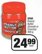 Spar Peanut Butter (Smooth Or Crunchy)-400g Each