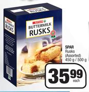 Spar Rusks (Assorted)-450g/500g Each