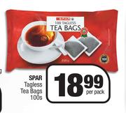 Spar Tagless Tea Bags-100 Per Pack 