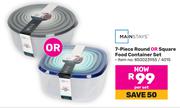 Mainstays 7-Piece Round Or Square Food Container Set 850023955/4015-Per Set