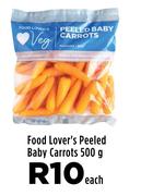 Food Lover's Peeled Baby Carrots-500g Each