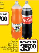 Coca-Cola Fanta, Sprite, Tab Or Stoney (Lite, Diet Or zero) Excl. Regular Range-For Any 2 x 2.25L