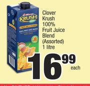 Clover Krush 100% Fruit Juice Blend (Assorted)-1Ltr Each