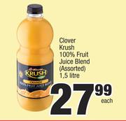 Clover Krush 100% Fruit Juice Blend (Assorted)-1.5Ltr Each