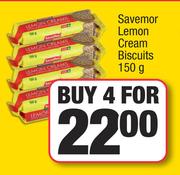 Savemor Lemon Cream Biscuits-For 4 x 150g
