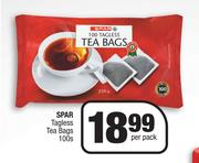 Spar Tagless Tea Bags-100 Per Pack