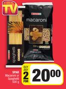 Spar Macaroni Or Spaghetti-For Any 2 x 500g