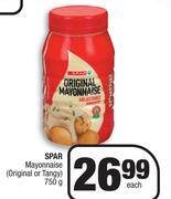 Spar Mayonnaise (Original Or Tangy)-750g Each
