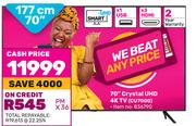 Samsung 70" (177cm) Crystal UHD 4K TV CU7000