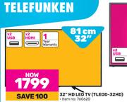 Telefunken 32" (81cm) HD LED TV TLEDD-32HD