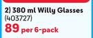 Consol 380ml Willy Glasses-Per 6 Pack