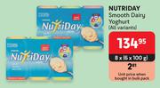 Nutriday Smooth Dairy Yoghurt (All Variants)-8 x 6 x 100g