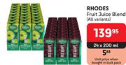 Rhodes Fruit Juice Blend (All Variants)-24 x 200ml