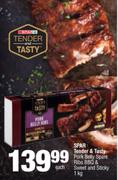 Spar Tender & Tasty Pork Belly Spare Ribs BBQ & Sweet And Sticky-1kg Each