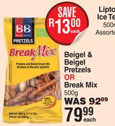 Beigel & Beigel Pretzels Or Break Mix-500g Each