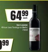 Van Loveren African Java Pinotage Or Merlot-750ml Each