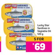 Lucky Star Sardines In Vegetable Oil-For 5 x 120g