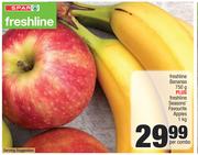 Freshline Bananas 750g + Freshline Seasons' Favourite Apples 1kg-Per Combo