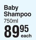 Johnson's Baby Shampoo-750ml Each