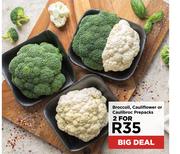Broccoli,Cauliflower Or Caulibroc Prepacks-For 2