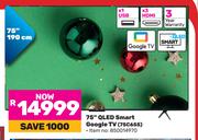 TCL 75"(190cm) QLED Smart Google TV 75C655