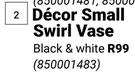 Decor Small Swirl Vase Black & White
