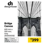 Design House Bridge Canvas Grey-600mm x 900mm