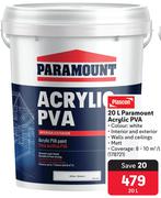 Plascon 20L Paramount Acrylic PVA
