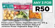 Food Lover's Hearty Vegetable Stir Fry 375g,Herbed Butter Baby Potatoes 600g-For 3