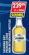 Savanna Dry Premium Cider (Non Returnable Bottles)-12 x 500ml