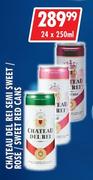 Chateau Del Rei Semi Sweet/Rose/Red Cains-24 x 250ml