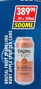 Brutal Fruit Sparkling Ruby Apple Spritzer Cans-24 x 500ml