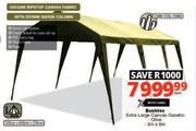 Bushtec Extra Large Canvas Gazebo Olive 3m x 6m-Each
