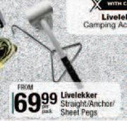 Livelekker Straight/Anchor Sheet Pegs-Per Pack