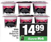 Spar Smooth Medium Fat Yoghurt-6s Each