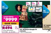 TCL 177cm (70") 4K Smart Google TV 70P655
